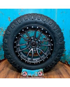 20x10 Fuel D680 Rebel Gray 6x5.5 Wheels 35" Nitto Ridge Grappler Tires